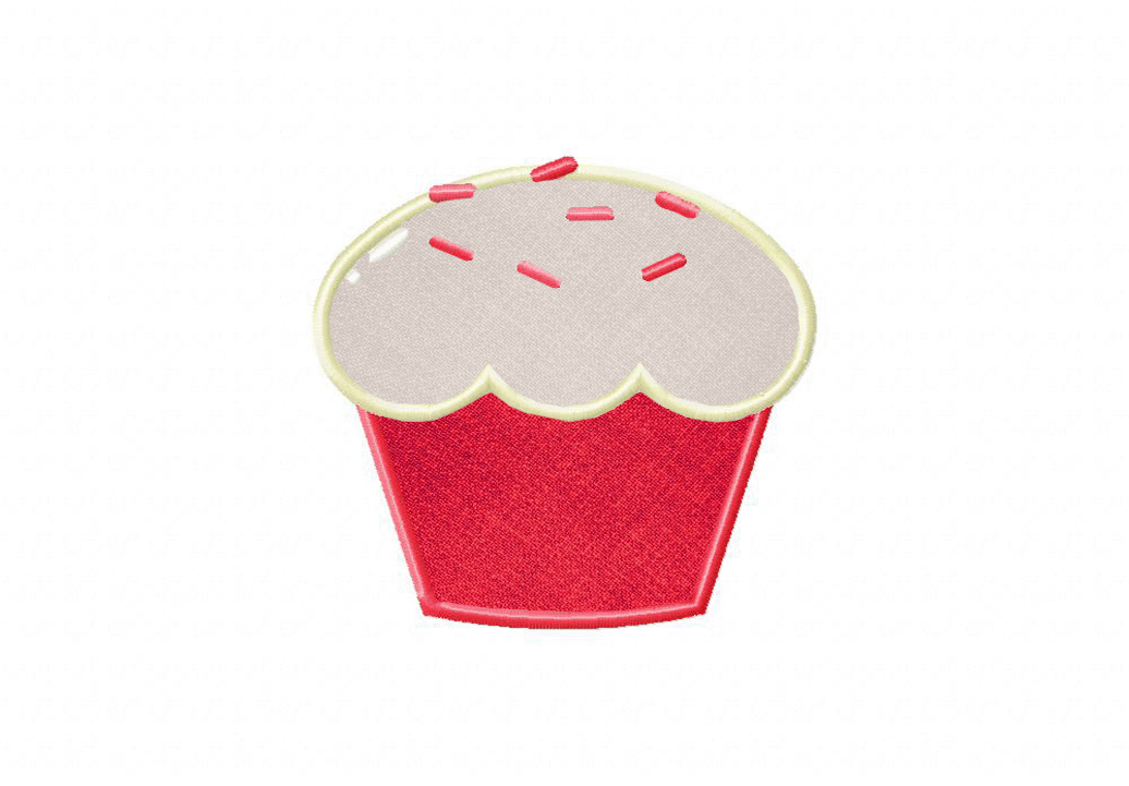 Red Velvet Cupcake includes Applique and Stitched