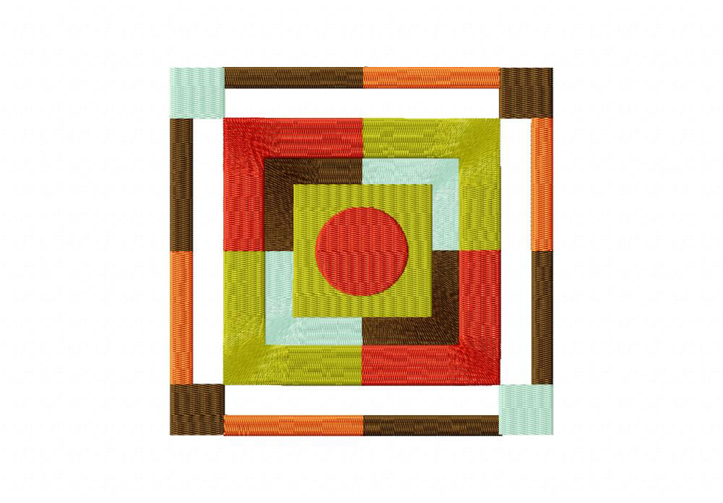 Retro Geometric Square includes Stitched