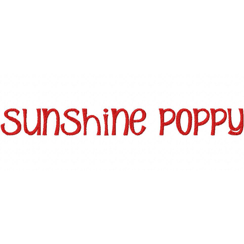 Sunshine Poppy Embroidery Font Set