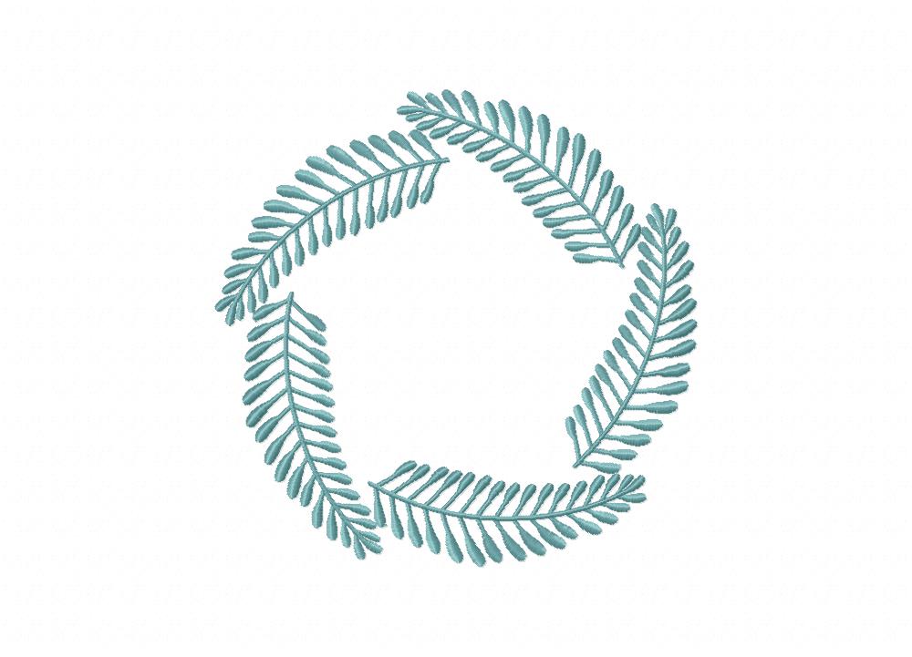 Simple Blue Wreath Machine Embroidery Design