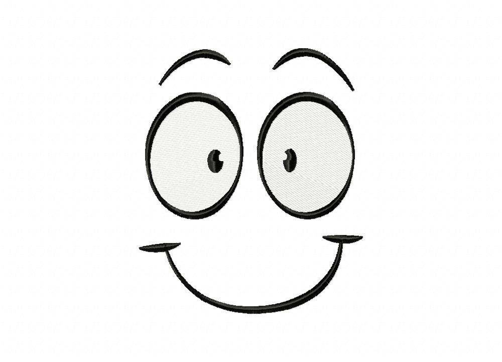 Smiling Expression Clipart Machine Embroidery Design