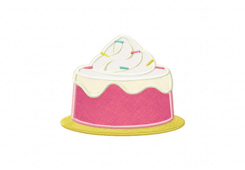 Strawberry sponge cake includes applique and stitched daily embroidery Strawberry sponge cake includes applique and stitched daily embroidery
