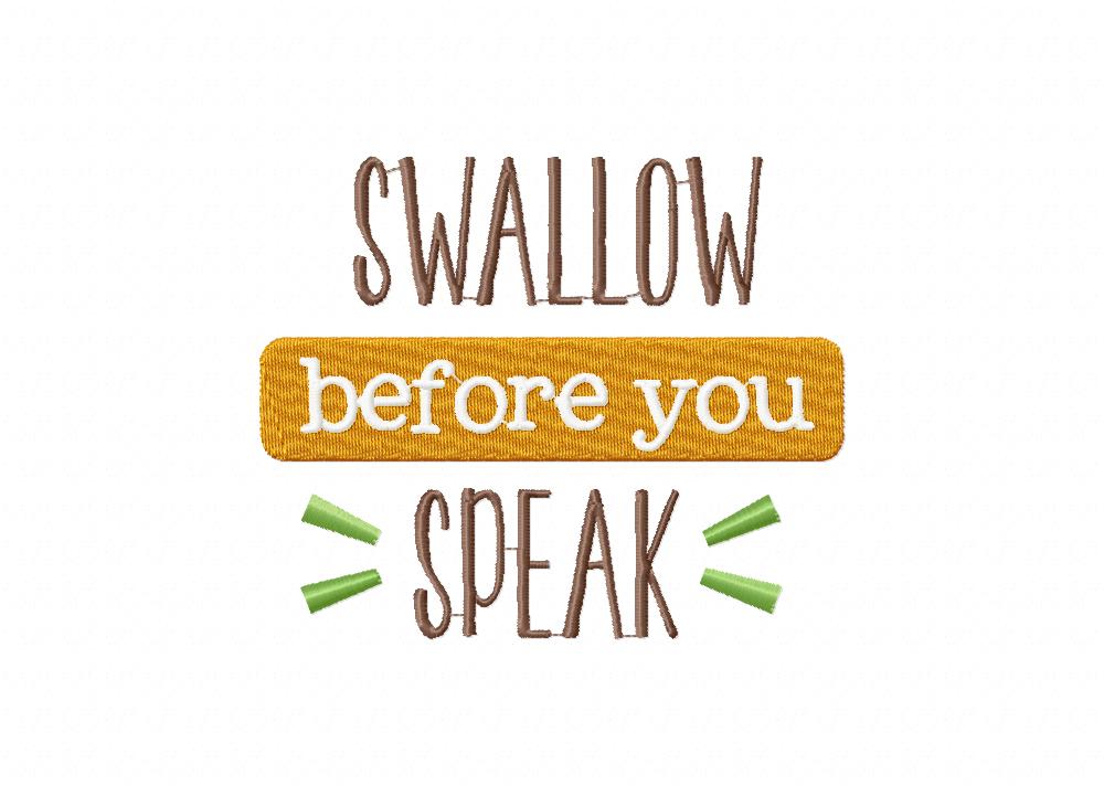 Swallow Before You Speak Machine Embroidery Design