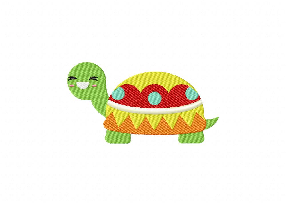 Red Turtle Machine Embroidery Design