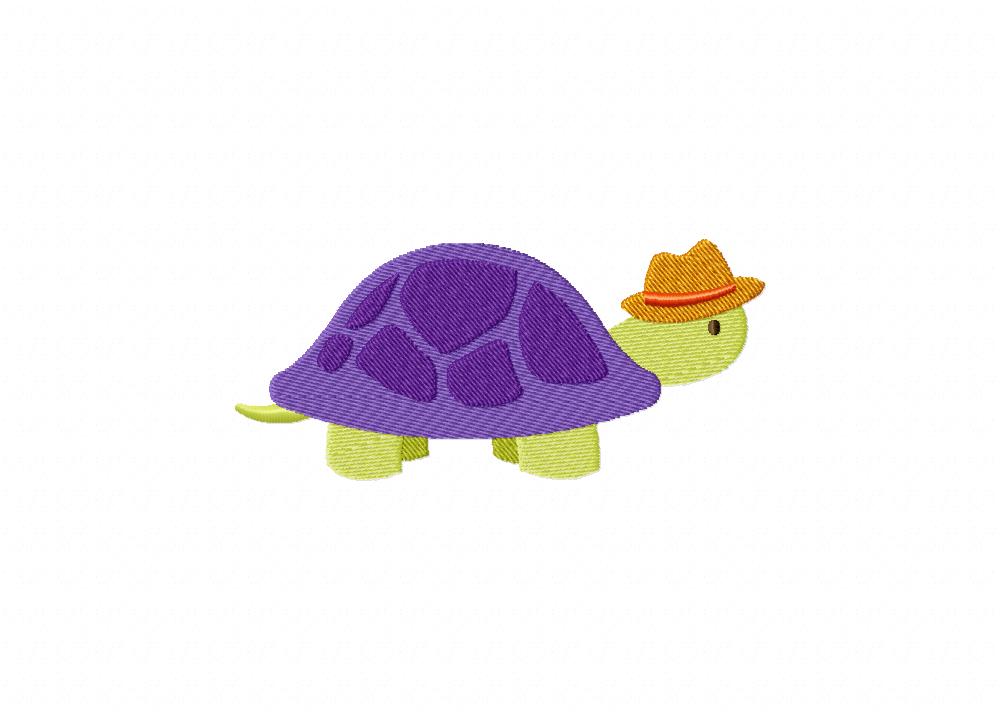 Hippy Turtle Machine Embroidery Design