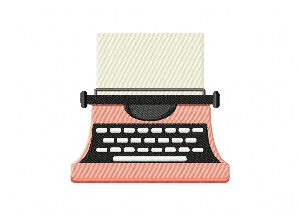 Peachy Blank Typewriter Machine Embroidery Design