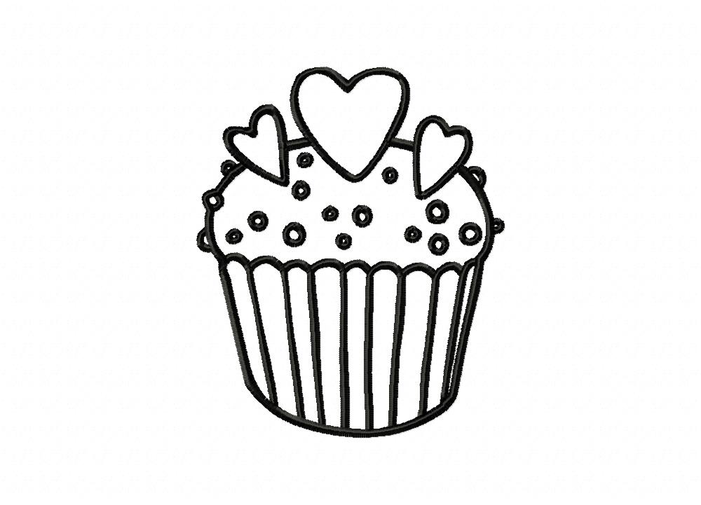 Wedding Cupcake Doodle Embroidery Design