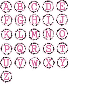Pink and Black Dots Machine Embroidery Monogram Font Set - Image 3