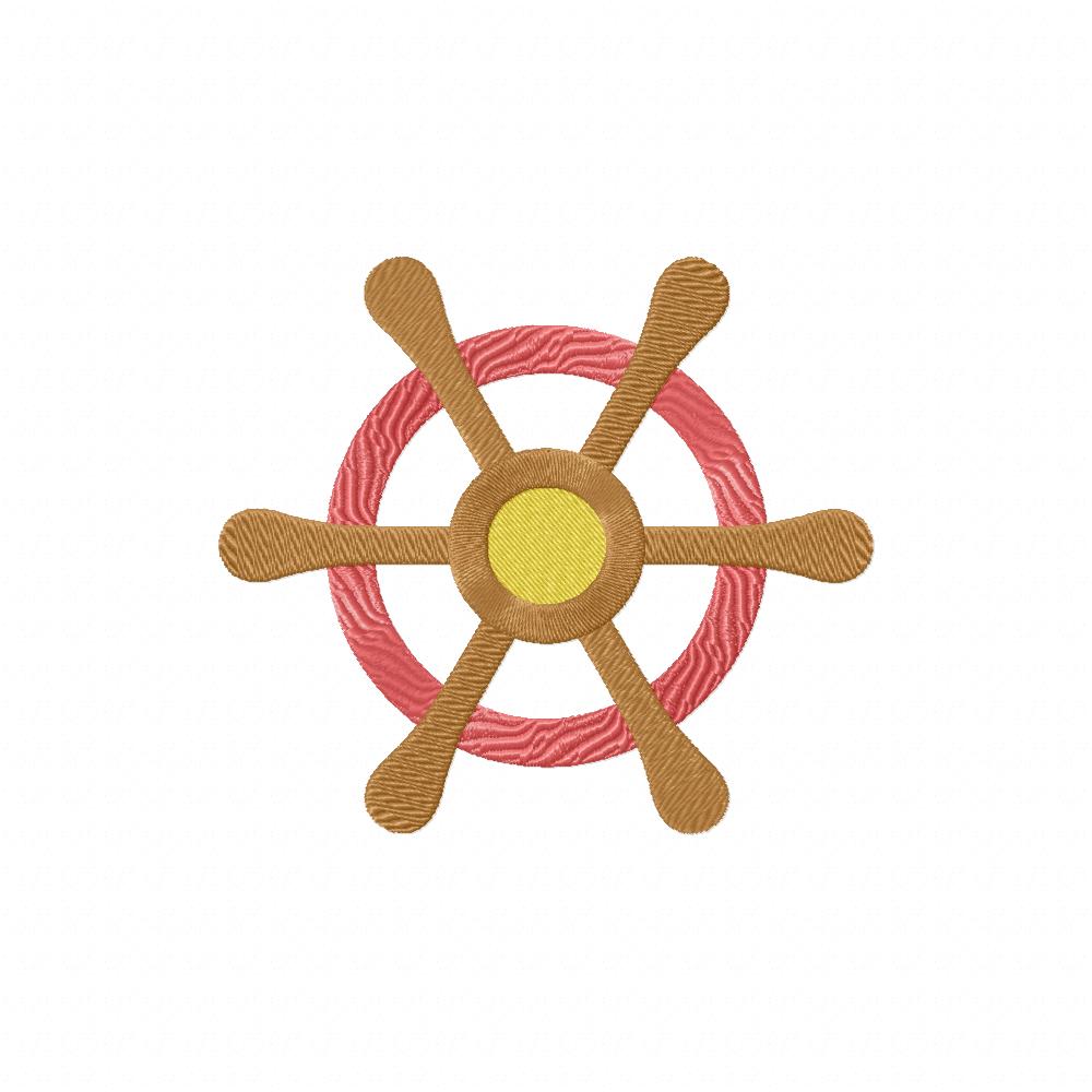 Beach Wheel Machine Embroidery Design
