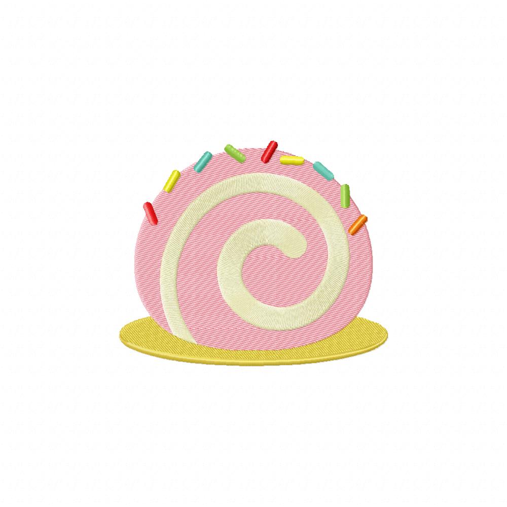 Sprinkles Cake Roll Machine Embroidery Design
