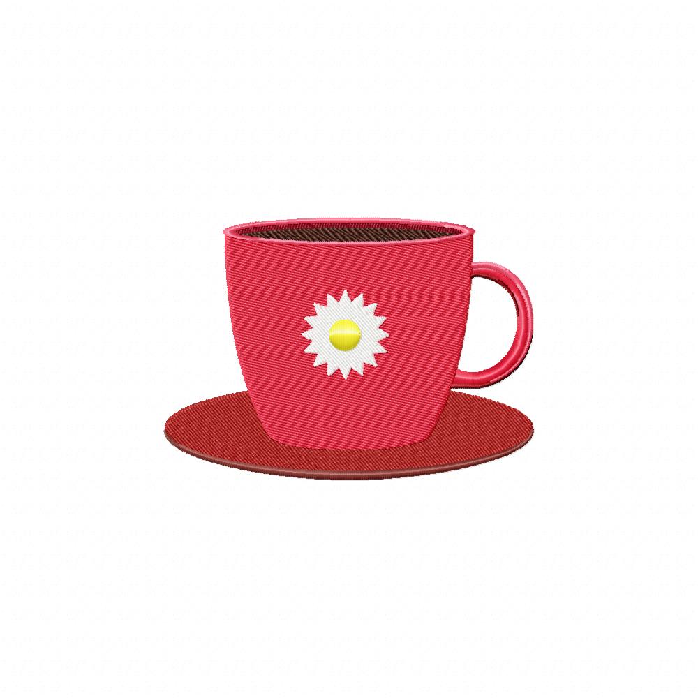 Sunny Coffee Machine Embroidery Design