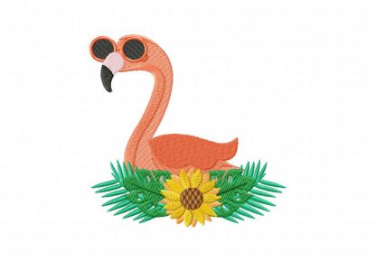 Flamingo in Shades Embroidery Design Daily Embroidery Flamingo embroidery shades