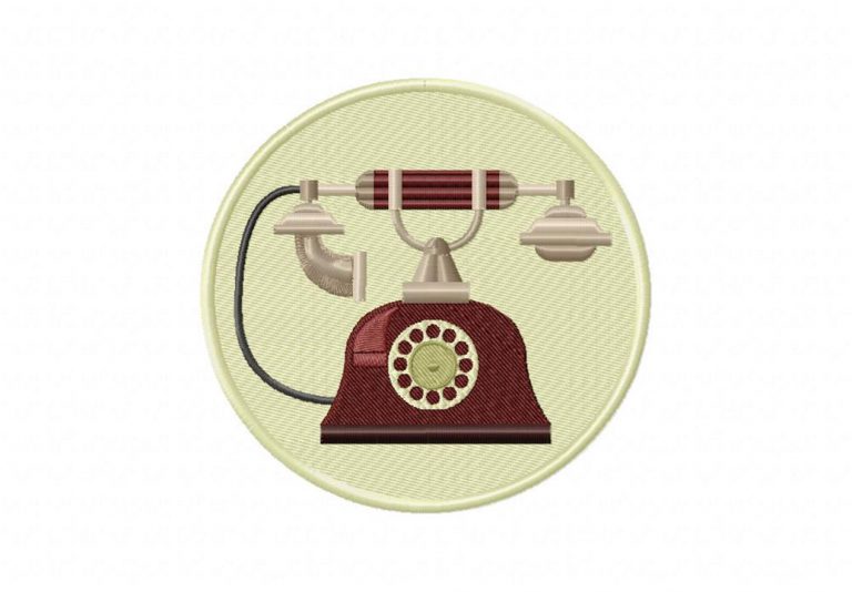 Antique Telephone Embroidery Design Daily Embroidery