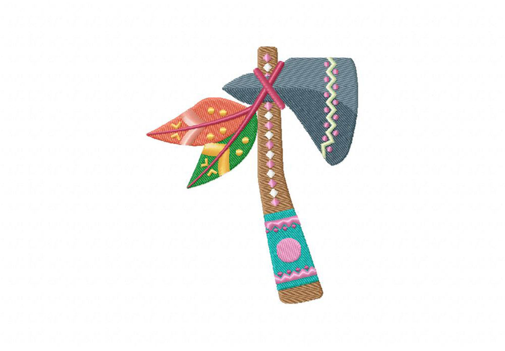 Ethnic Hatchet Embroidery Design