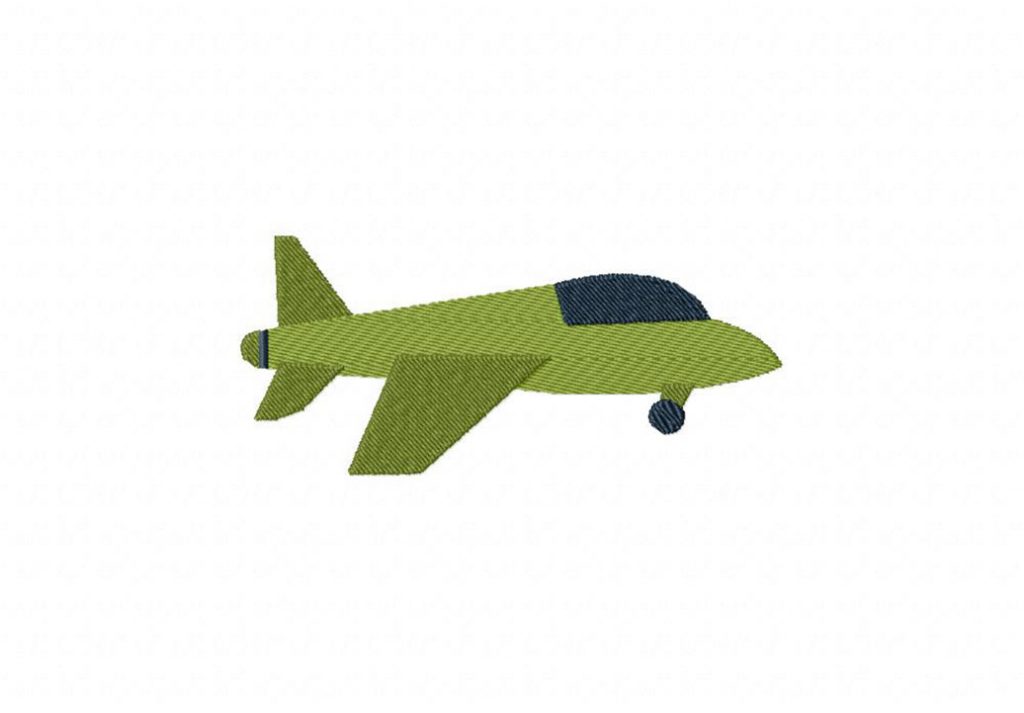 Green airplane includes both applique and stitch embroidery design Green airplane includes both applique and stitch embroidery design