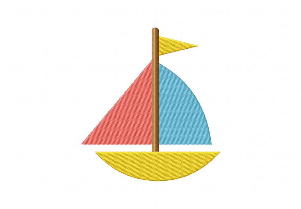 Boat Toy for Kids Includes Both Applique and Stitch Embroidery Design