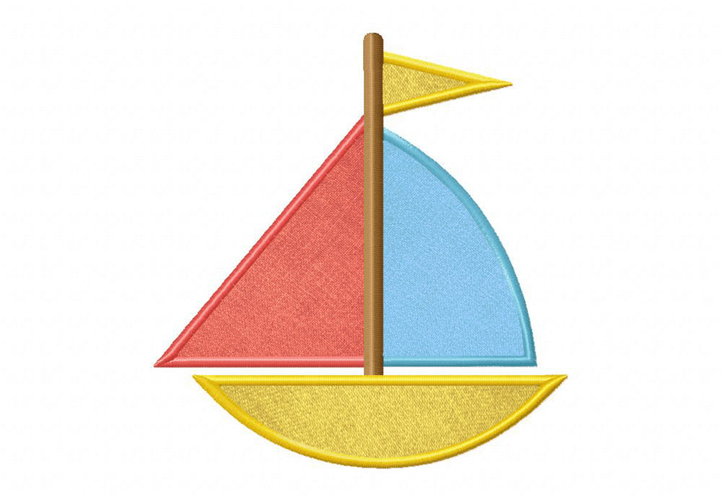 Boat Toy for Kids Includes Both Applique and Stitch Embroidery Design - Image 3