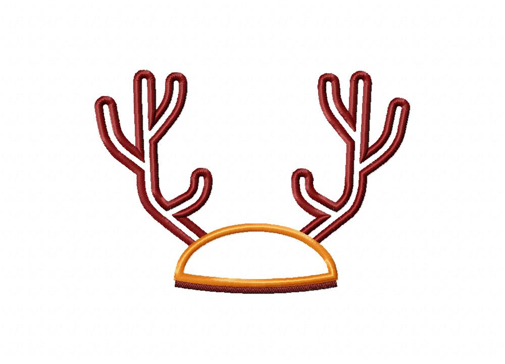 Reindeer's Christmas Hat Includes both Applique and Stitch Embroidery Design - Image 3