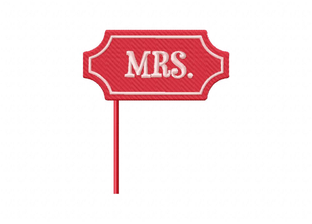 MRS for Wedding Photo Booth Includes both Applique and Stitch Embroidery Design - Image 3