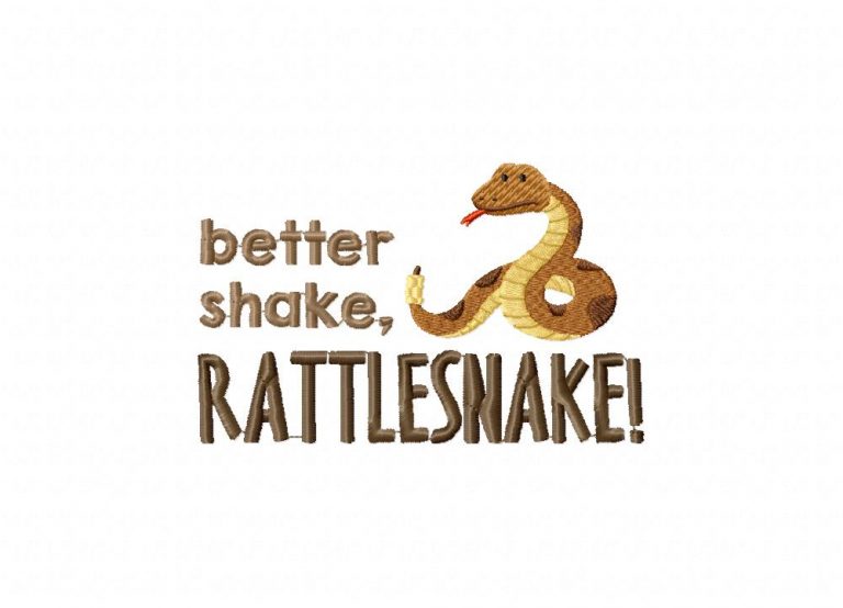 Better Shake, Rattle Snake Embroidery Design Daily Embroidery