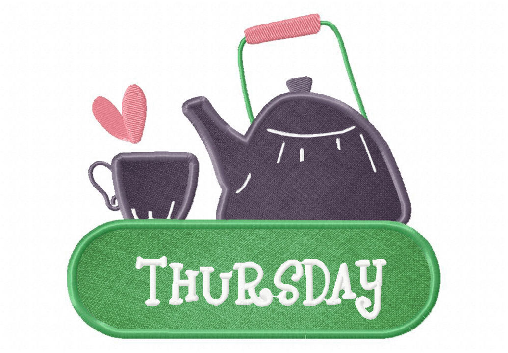Thursday Banner Embroidery Design Daily Embroidery