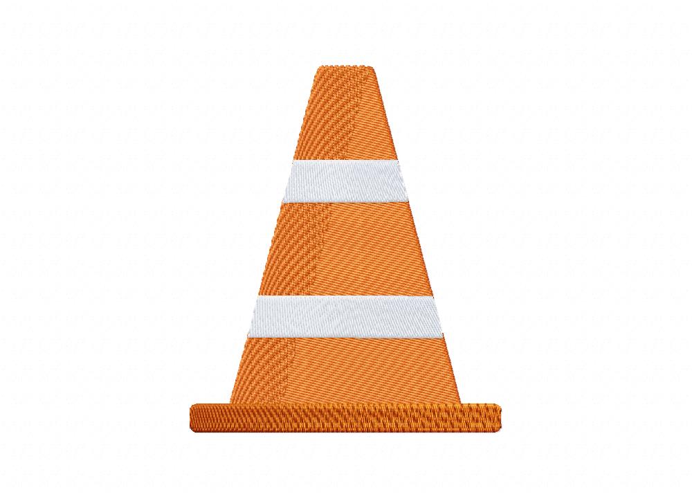 Cone Construction Cup Embroidery Design