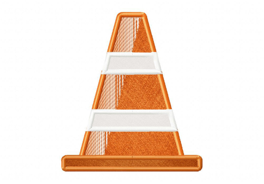 Cone Construction Cup Embroidery Design - Image 2