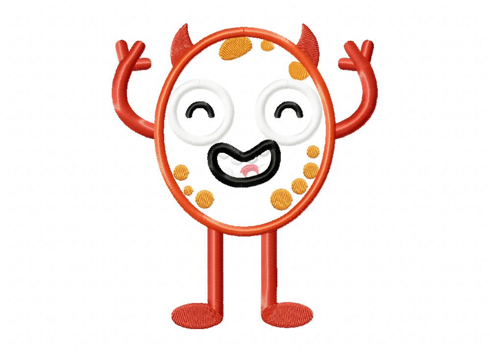 Monster Red Embroidery Design - Image 3