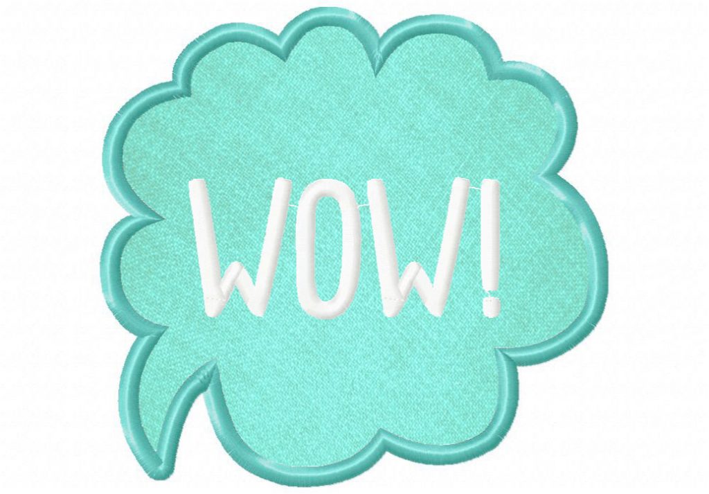 Wow Speech Bubble Embroidery Design Daily Embroidery