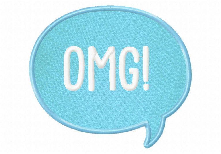 OMG Speech Bubble Embroidery Design Daily Embroidery