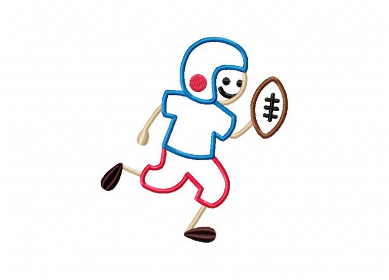Football Stick Figure Embroidery Design Daily Embroidery