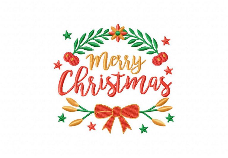 Merry Christmas Embroidery Design Daily Embroidery
