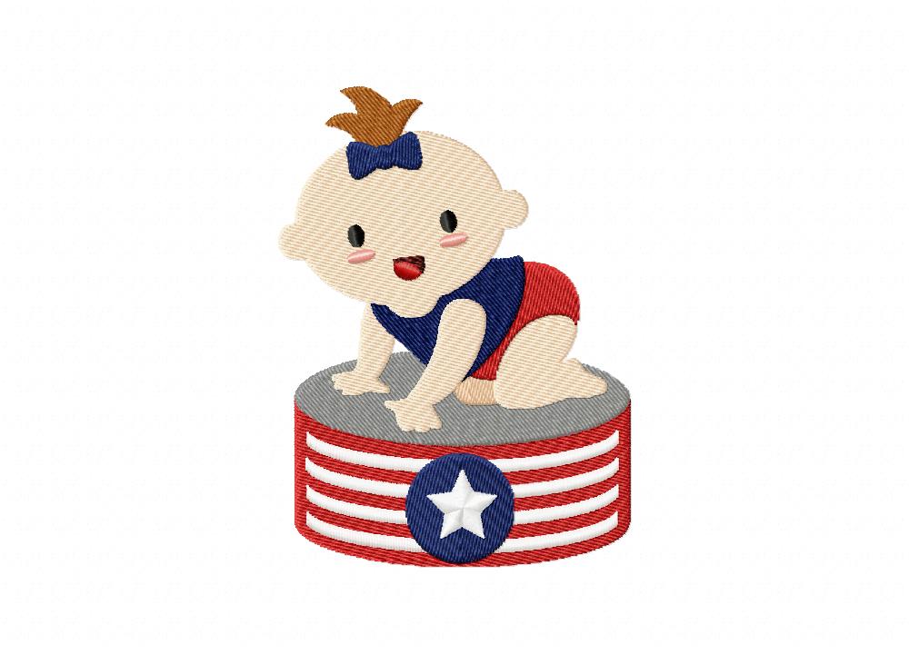 Patriotic Baby Platform Embroidery Design