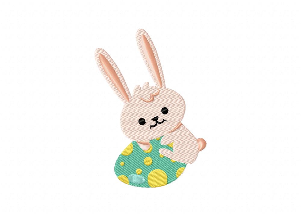 Bunny hugging egg embroidery design  daily embroidery Bunny hugging egg embroidery design  daily embroidery