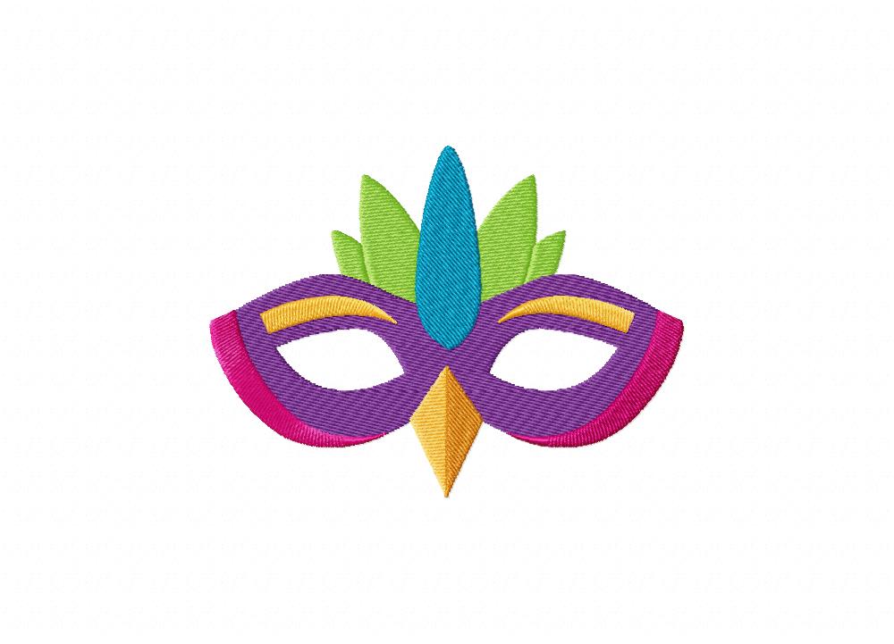 Violet Carnival Mask Embroidery Design