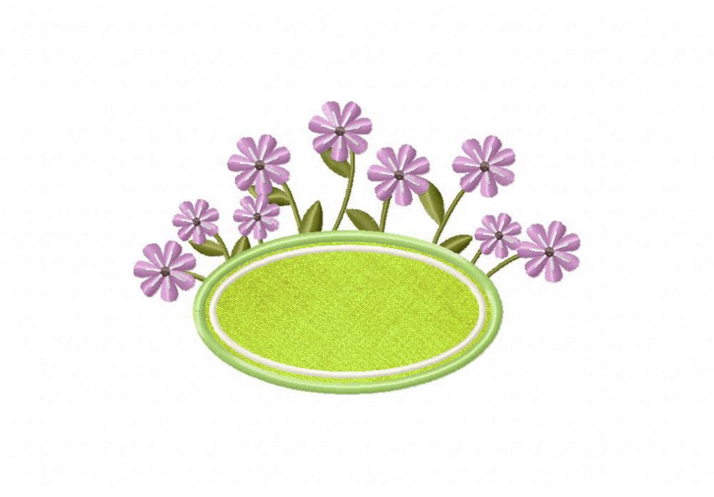 Green floral banner embroidery design  daily embroidery