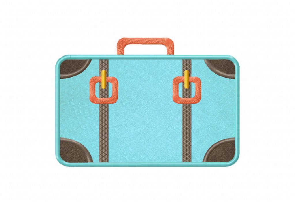 Blue Baggage Embroidery Design Daily Embroidery