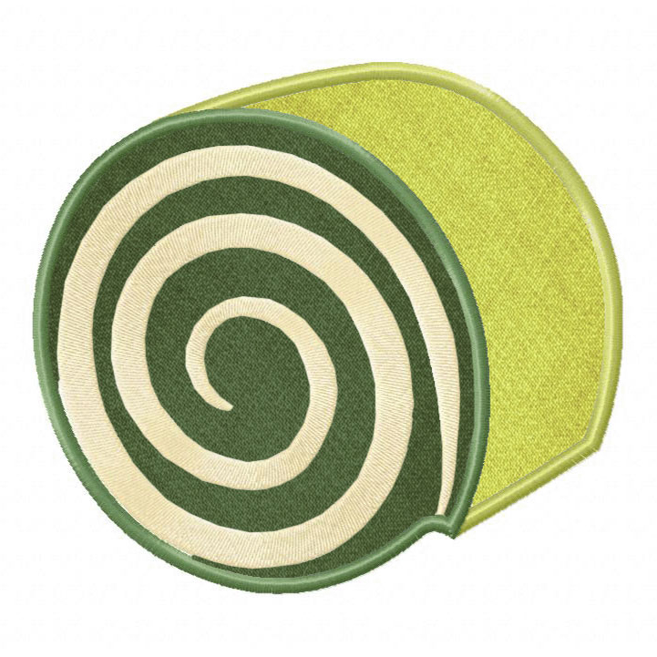 Green Tea Cake Roll Embroidery Design - Image 3
