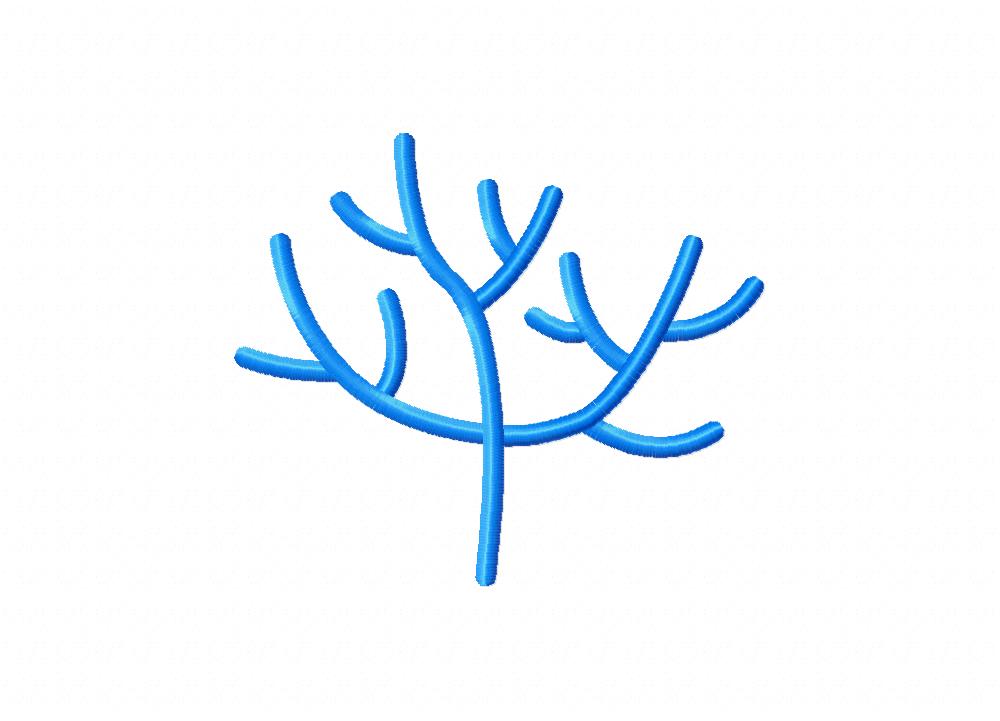 Blue Coral Embroidery Design