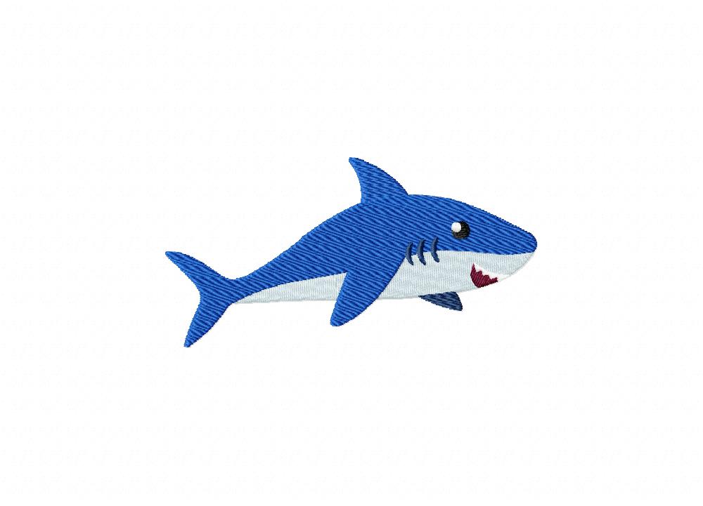 Daddy Shark Embroidery Design