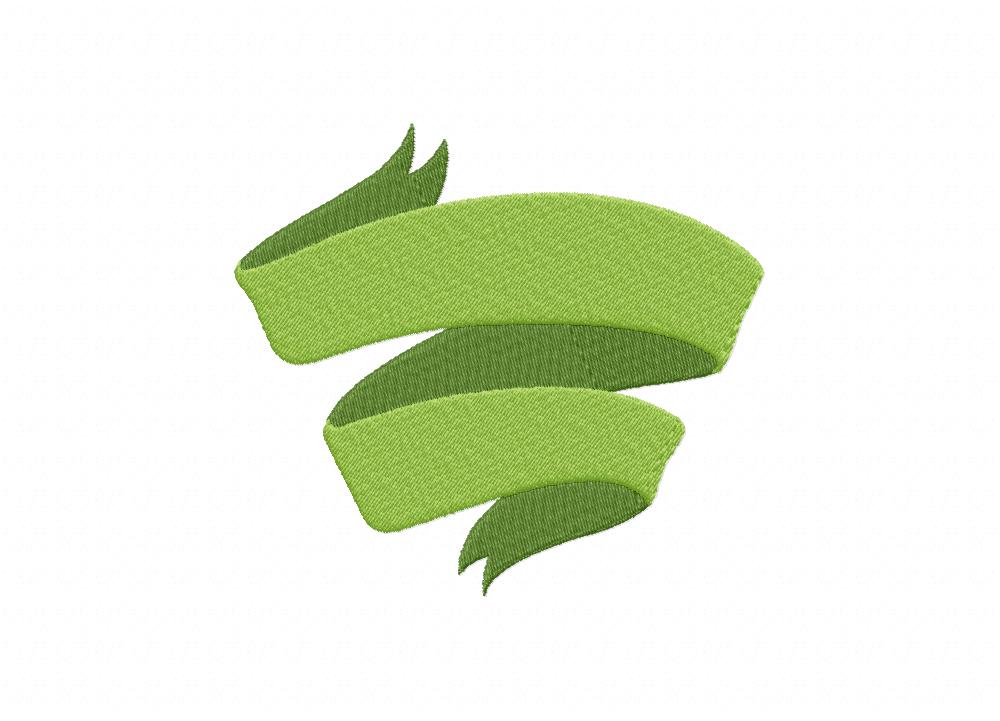 Green Ribbon Embroidery Design