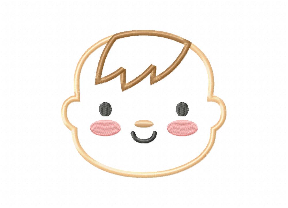 Happy Cartoon Boy Applique Pattern Embroidery Happy Cartoon Boy Applique Pattern Embroidery