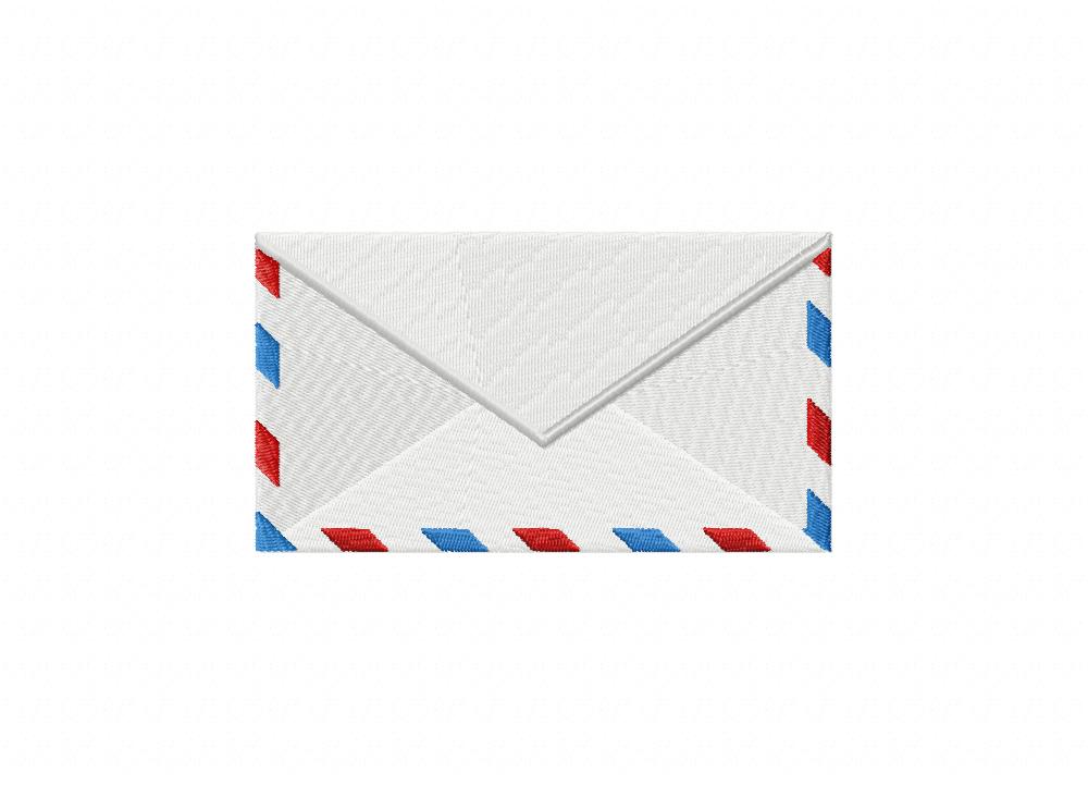 Air Mail Envelope Embroidery Design