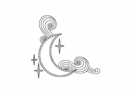 Moon corner lineart embroidery design  daily embroidery Moon corner lineart embroidery design  daily embroidery