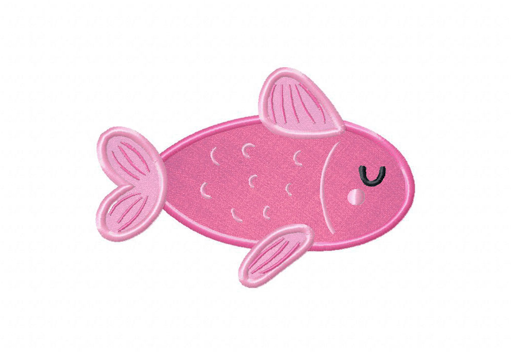 Pink Fish Embroidery Design – Daily Embroidery