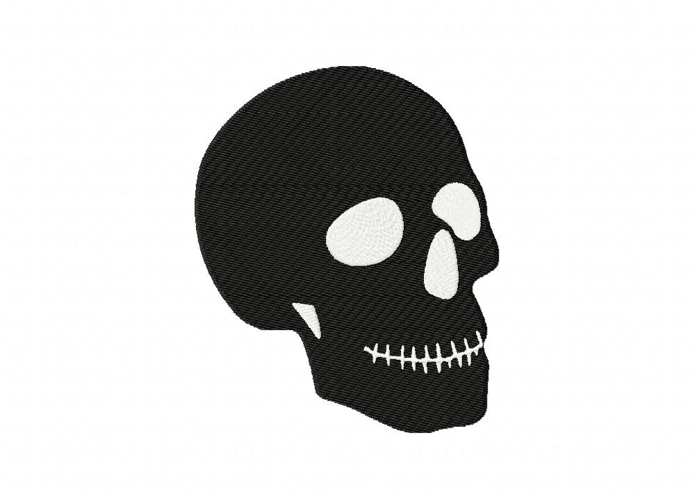 Skull Silhouette Embroidery Design Daily Embroidery