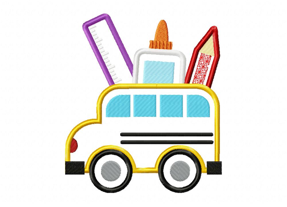 Cute School Bus Embroidery Design - Image 2