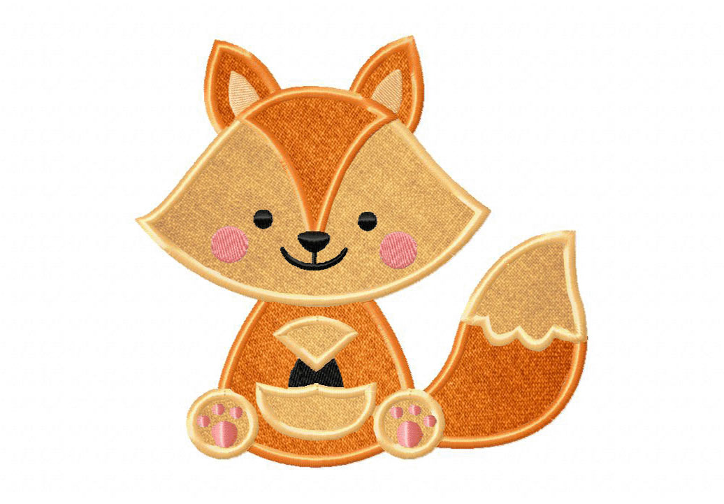 Sitting Fox Embroidery Design - Image 3