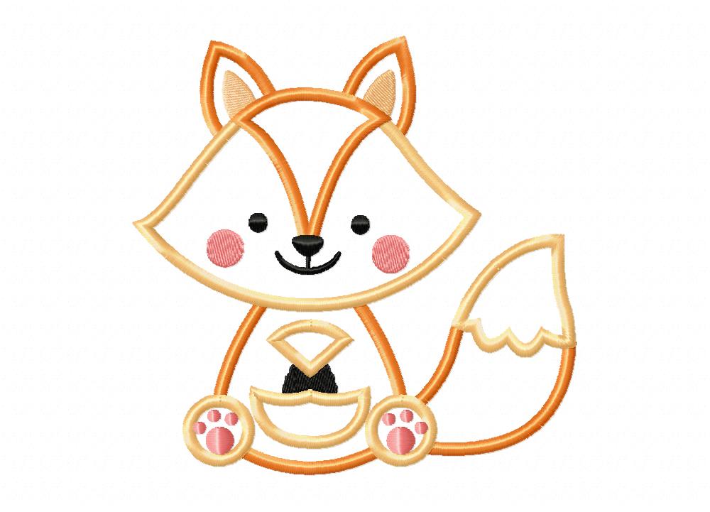 Sitting Fox Embroidery Design - Image 2