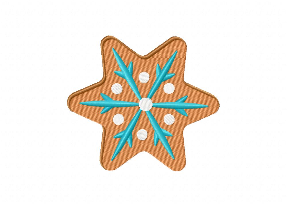 Blue Snowflake Gingerbread Embroidery Design – Daily Embroidery